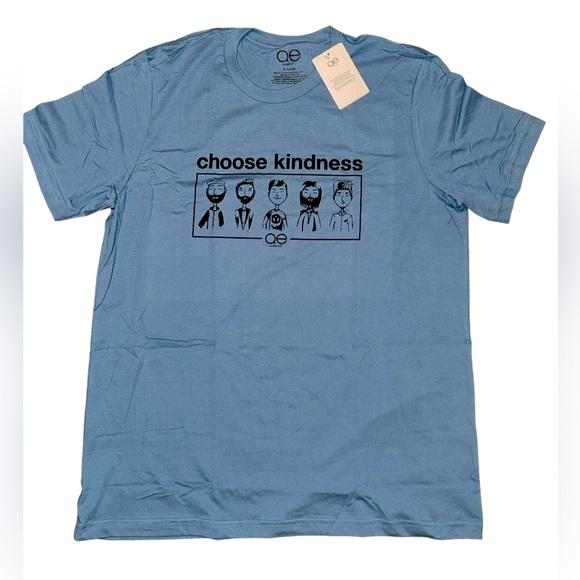🏳️‍🌈 NWT! QE Unisex Choose Kindness Blue Tshirt - Picture 4 of 10